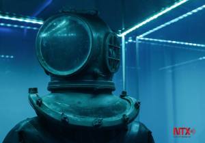 Antigüo traje de buzo.