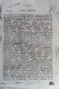 Este es el convenio que no cumplió el entonces responsable de la CNA organismo de cuenca, Víctor Esparza Pérez, quien ahora es regidor del PAN en el Ayuntamiento de Coatzacoalcos.