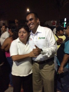 Víctor Rodríguez, en su inicio de campaña desde las primeras horas del martes.