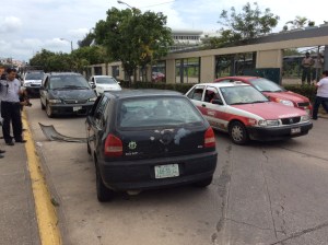 La unidad donde viajaban los secuestradores.