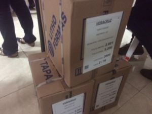 Llegan boletas electorales a Coatzacoalcos.