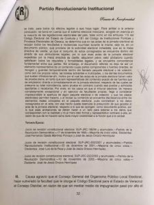 Acta de impugnación del PRI.