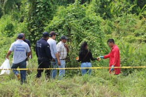 En las diligencias del levantamiento del cuerpo en estado de putrefacción.