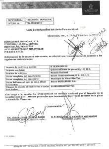 15 millones de pesos, vía transferencia electrónica, que le hizo su suegra a Marcos Theurel.