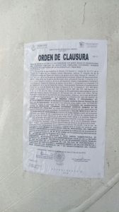 Orden de clausura.