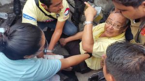 Marcos Lau, la persona lastimada por una alcantarilla de pésimas condiciones.