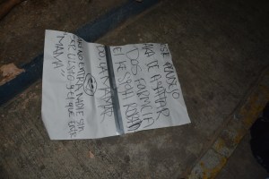 Le dejaron narco-mensaje póstumo.